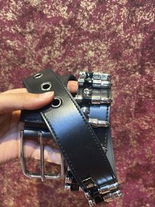 Chunky Black Bullet Belt with Silver Buckle