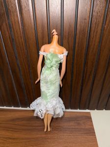 Doll Dress - Green Lace