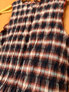 Chic Plaid Smocked Tank Top