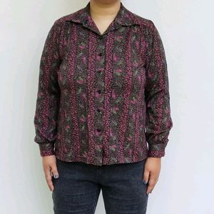 'Birds-on-a-perch' Vintage Blouse