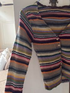 Chic Striped Knit Cardigan