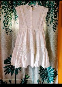 Chic White Lace Detail Dress