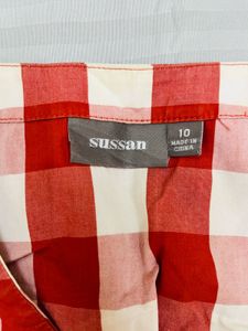 Red &amp; White Checkered Top