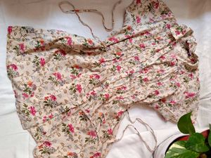 Button-Down Floral Cotton Mini Dress