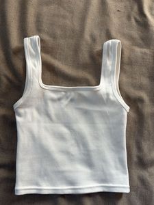 Ribbed Square Neck Tank Top