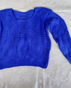 Chic Blue Knit Sweater
