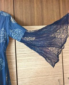 Bunaai Best Saller Blue Dress with deep nack