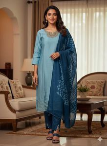 Elegant Blue Kurta Set with Dupatta