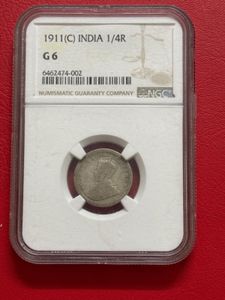 1/4rupee silver 1911 rare