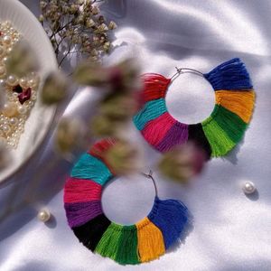 Multi Colour Thread Earrings | Lightweight | Handmade 💯 |follow @quilling__heavem On Instagram