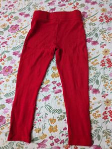 Red and dark blue pants