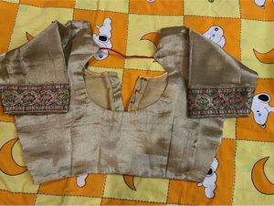 Elegant Gold Brocade Blouse with lining