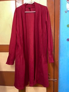 Maroon Long Cardigan