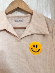 Cute Smiley Face Crop Top