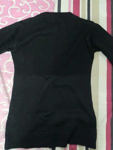Black Embellished Knit Sweater