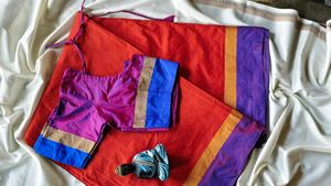 Vibrant Silk Saree with Blouse