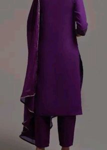 Elegant Purple Embroidered Kurta Set