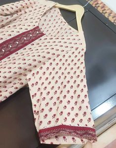 Nude Color Kurti Maroon Floral For 48 Bust