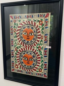 Set of 6 Framed Ethnic Art in wood frame