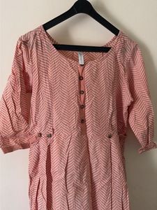 Pretty Peach Printed Kurta maternity wear/daily we
