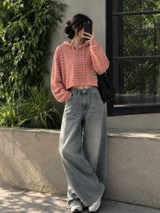 Cute Striped Cropped Hoodie