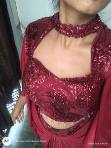 stylish draped skirt with sequence top 😍