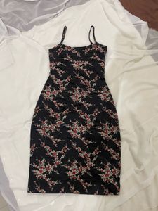 Black Floral Slip Dress