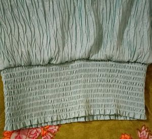 Chic Light Blue Smocked Blouse