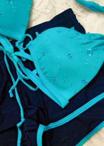 Teal Bikini Top &amp; Shorts Set
