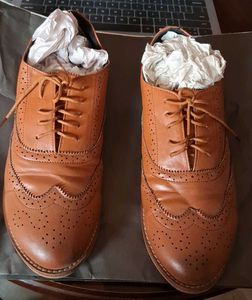 Tan Brown Leather Oxford Shoes