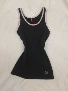 Y2k Cute Black &amp; Pink Trim Tank Top