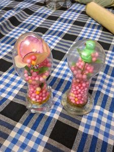 Set of 2 Decorative Glass Ornaments