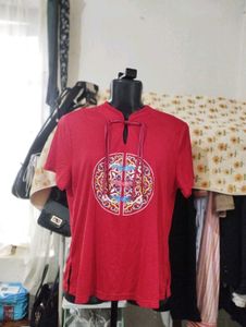 Red Ethnic Chinese Style Top
