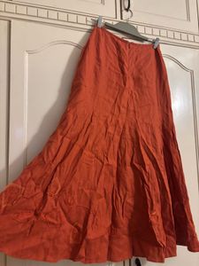 Marks &amp; Spencer Orange Embroidered Skirt