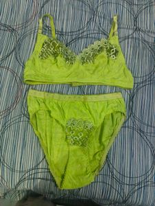 Vibrant Lime Green Lace Lingerie Set