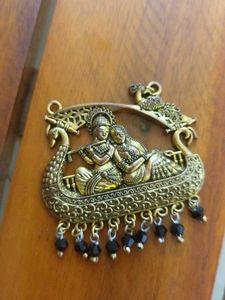 Krishna Radha Gold Tone Pendant