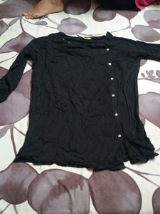 Stylish Black Button-Up Top