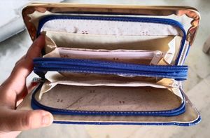 Women Golden Blue Clutch