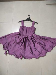 Women’s Purple Satin Fit &amp; Flare Mini Dress with