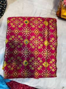 Pink Patola Silk Fabric