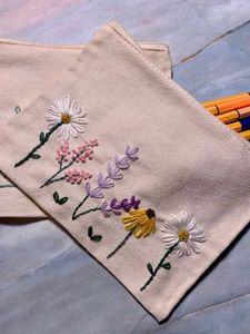 Floral Embroidered Pouch