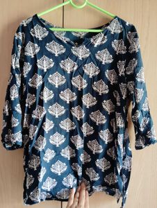 Stylish Blue Tree Print Kurti✨