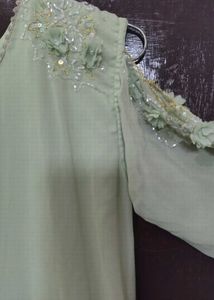 Simple and Sober Mint Green full Gher Anarkali