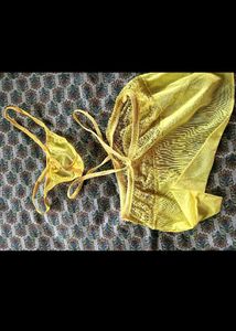 Yellow Lace Thong Panty