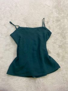 Cute Teal Spaghetti Strap Crop Top