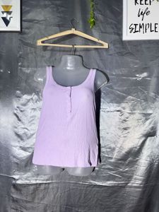 Lavender Button-Up Tank Top