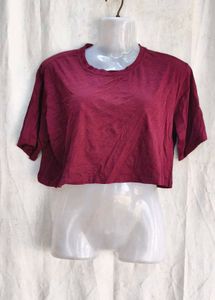 Maroon Cropped T-Shirt