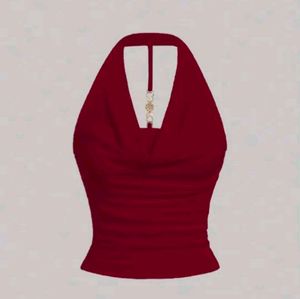 Red Halter Neck Top
