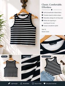 Classic Striped Ribbed Tank Top