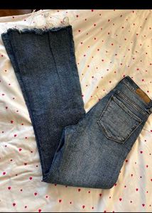 Flared Blue Denim Jeans